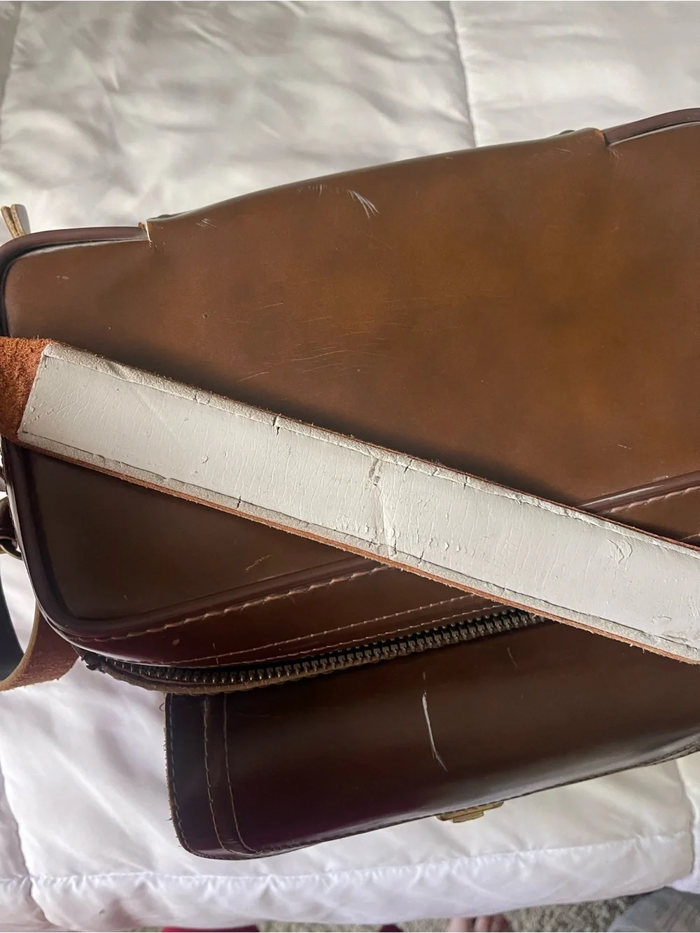 Vintage En Garde EG4 Cowhide Hand Waxed Top Grain 1960s Camera Bag Leather